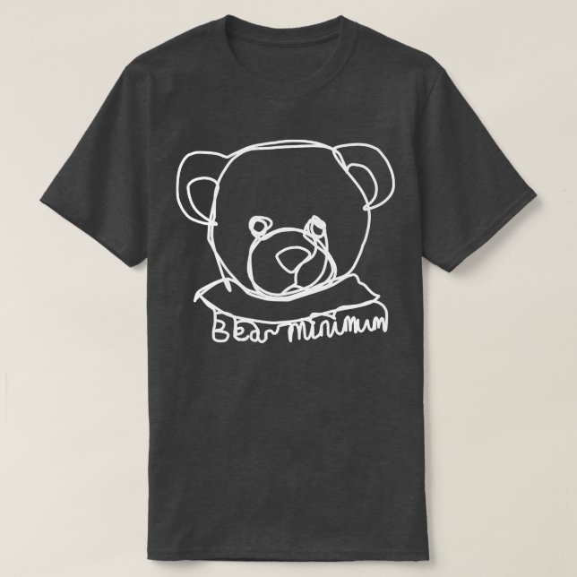 Camiseta Retrato Mínimo do Urso - Arma Mínimo (Frente do Design)