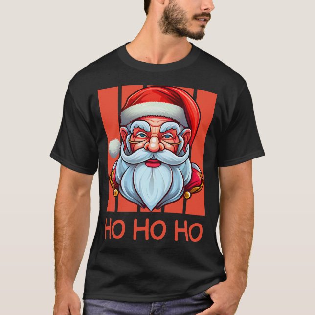Camiseta Retrato moderno do Papai Noel (Frente)