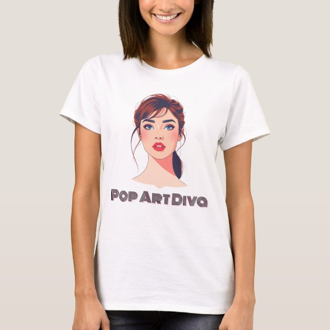 Camiseta Retrato Moderno Elegante de uma Mulher (Frente)