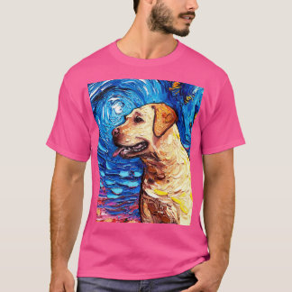 Camiseta Retrato noturno de Labrador Amarelo