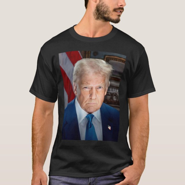 Camiseta Retrato Oficial da Casa Branca Donald J Trump 2025 (Frente)