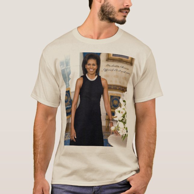 Camiseta Retrato oficial da primeira senhora Michelle Obama (Frente)