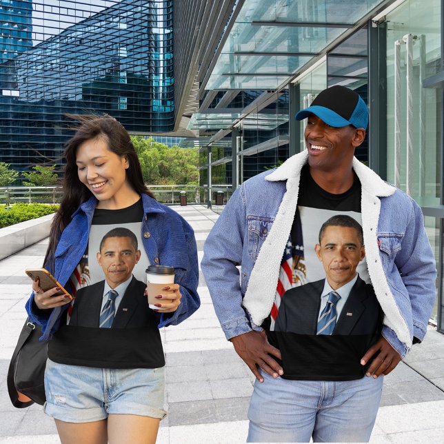 Camiseta Retrato Oficial do Presidente Barack Obama 1rua (President Barack Obama 1st Term Official Portrait Unisex T-Shirt)