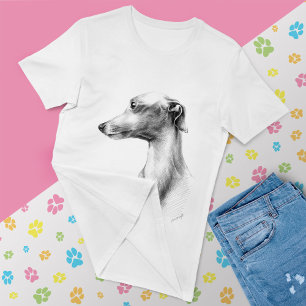 Camiseta Retrato para cães brancos italianos