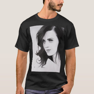 Camiseta Retrato Perry Katy Pencil. T-Shirt Clássico