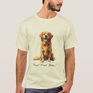 Camiseta Retrato Personalizado de Retriever Dourado em Aqua