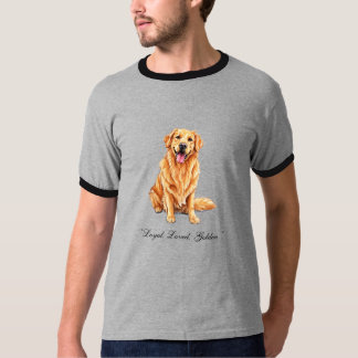 Camiseta Retrato Personalizado de Retriever Dourado em Aqua
