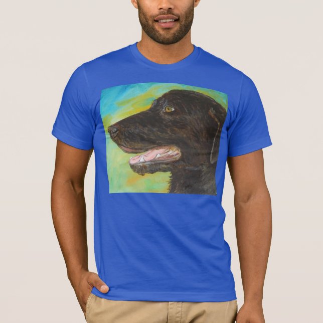 Camiseta Retrato Pet Pet Black Labrador (Frente)