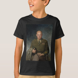Camiseta Retrato Pintado de Cinco Estrelas do General Dwigh