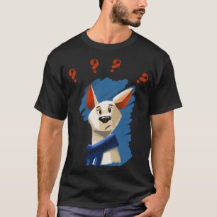 Camiseta retrato pintado de perguntar ao cão sobre fundo a