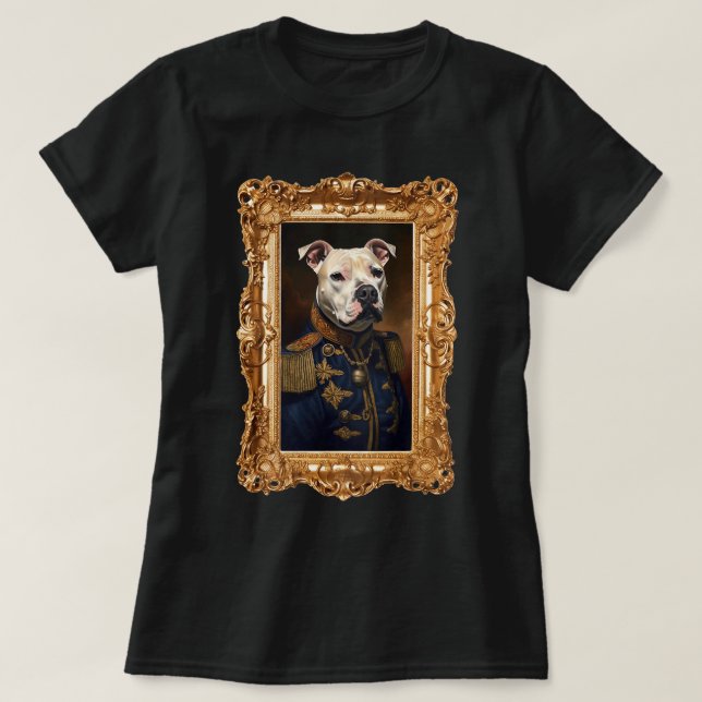Camiseta Retrato Pitbull Americano Clássico (Frente do Design)