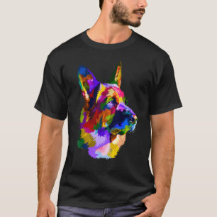 Camiseta Retrato Pop Art de Pastor Alemão para Proprietário