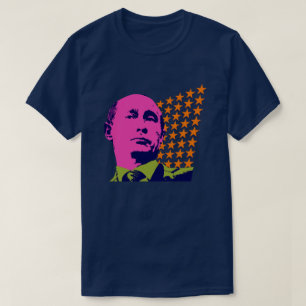 Camiseta Retrato Pop Art Rosa de Putin