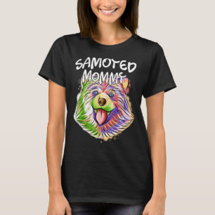 Camiseta Retrato Pop Colorido Cachorro Samoyed Mãe Mamãe Mã
