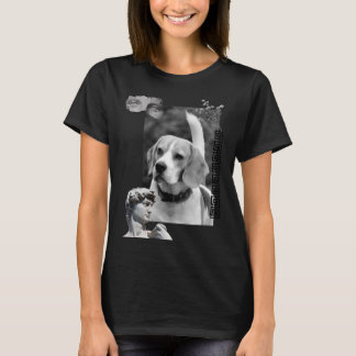 Camiseta Retrato Preto E Branco Do Cão-Beagle