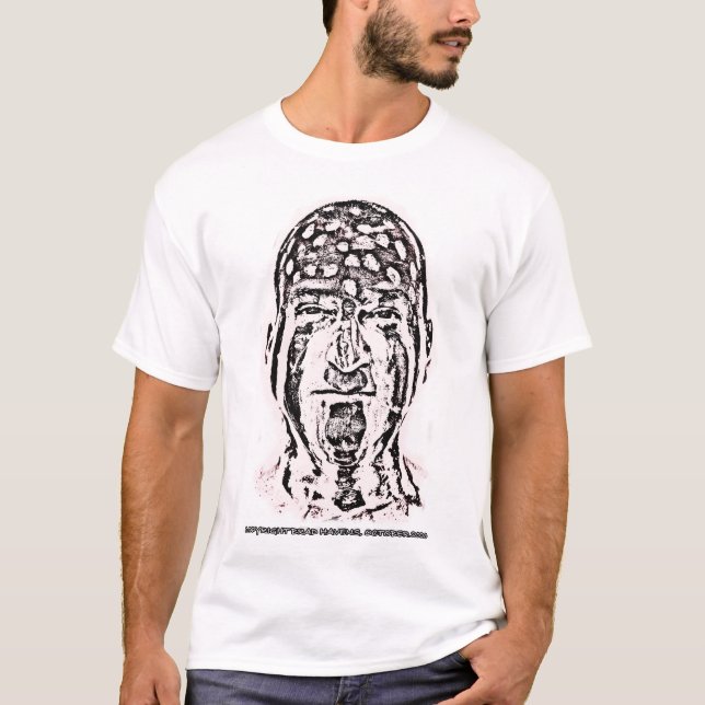 Camiseta Retrato preto e branco em um branco (Frente)