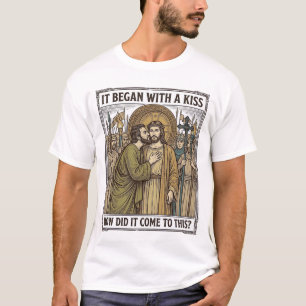 Camiseta Retrato Religioso Vintage Coroa de Espinhos