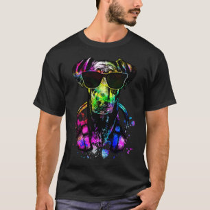Camiseta Retrato Retro Pop do Cão Doberman Pinscher com Cab