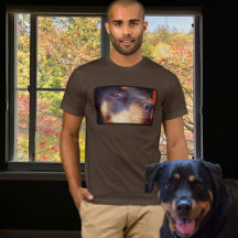 Retrato rottweiler - Camisa-modelo de 1 ranhura