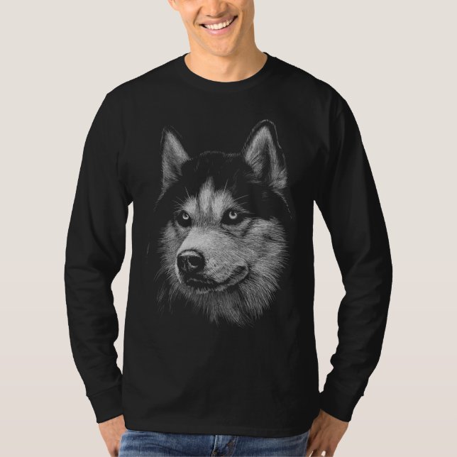 Camiseta Retrato Siberian Husky 5 (Frente)