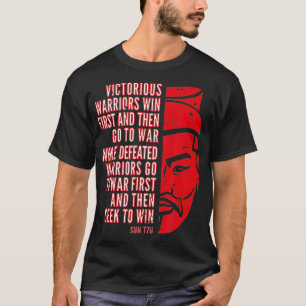 Camiseta Retrato Sun Tzu, legal, vermelho e aflita, com cit