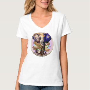 Camiseta Retrato Surreal do Elefante Africano