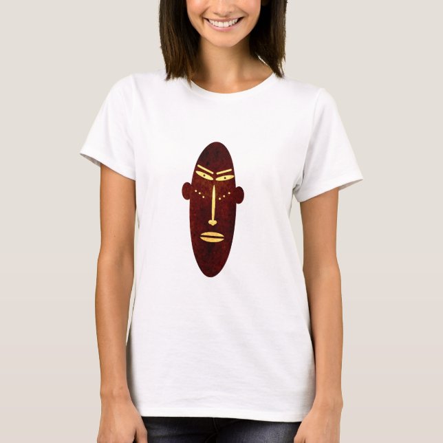 Camiseta retrato tribal abstrato africano (Frente)