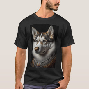 Camiseta Retrato Vintage do Cão Husky Siberiano 46