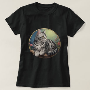 Camiseta Retrato Vintage Rose da American Shorthair