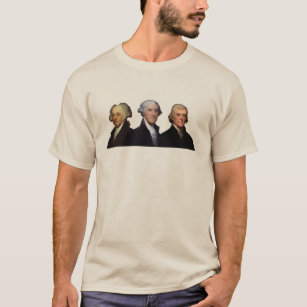 Camiseta Retratos de Adams, Washington e Jefferson