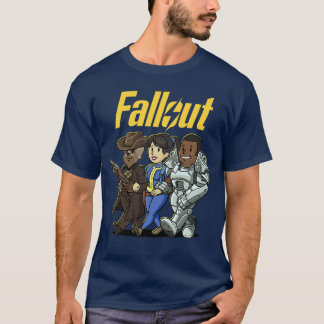 Camiseta Retratos de Personagens de Fallout em Cartoon V Ex