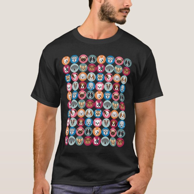 Camiseta Retratos De Pilha De Cão (Frente)