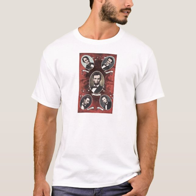 Camiseta Retratos do vintage de Abraham Lincoln (Frente)