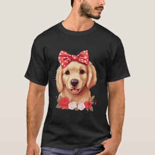 Camiseta Retriever de Ouro bonito em um Arco Tie Headband R