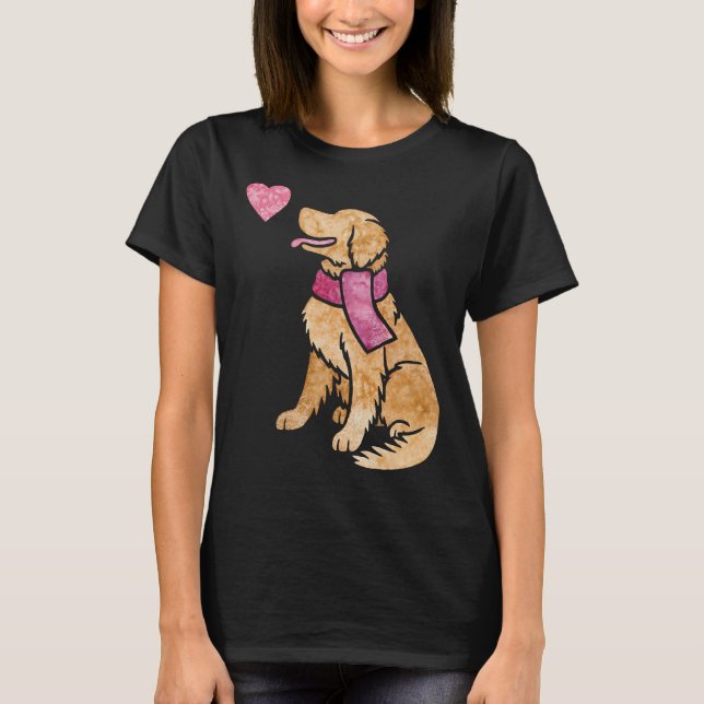 Camiseta Retriever de Ouro de Aquarela 2 626 (Frente)