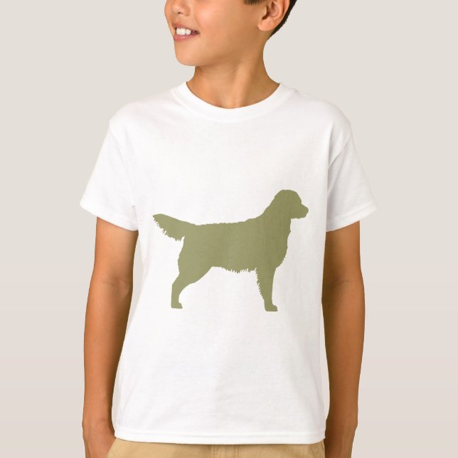 Camiseta Retriever de ouro (verde-sábio) (Frente)