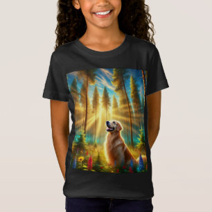 Camiseta Retriever de ouros na Floresta Encantada
