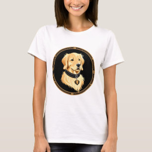 Camiseta Retriever Dourado com Colar Elegante