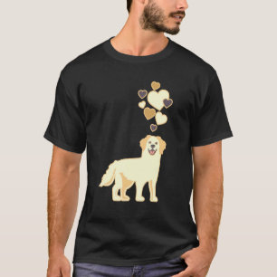 Camiseta Retriever Dourado Com Corações