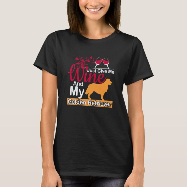 Camiseta Retriever Dourado Para Vinho (Frente)