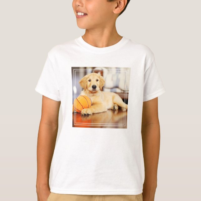 Camiseta Retriever Ouro Com Brinquedo De Basquete (Frente)