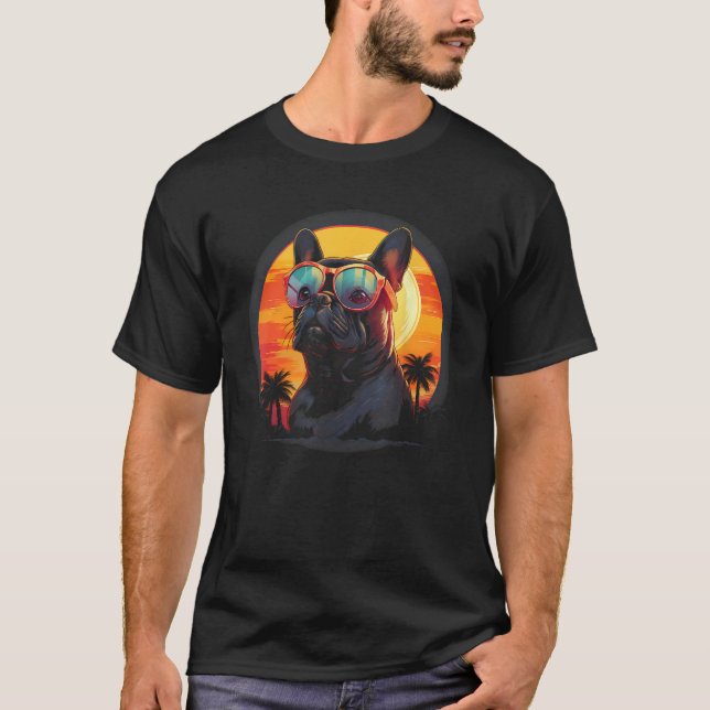 Camiseta Retriever ouro Com Óculos Solares Imagem Retroativ (Frente)