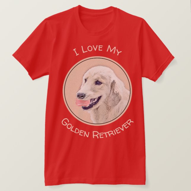 Camiseta Retriever ouro com pintura de cachorro de Tênis (Frente do Design)