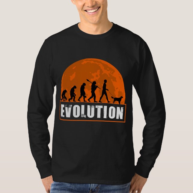 Camiseta Retriever Revestido Plano 2 Pai Cachorro Evolução  (Frente)