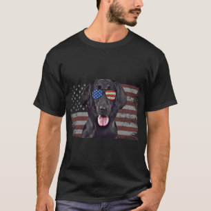 Camiseta Retrievers Revestidos Planos Cachorro 4 de julho R