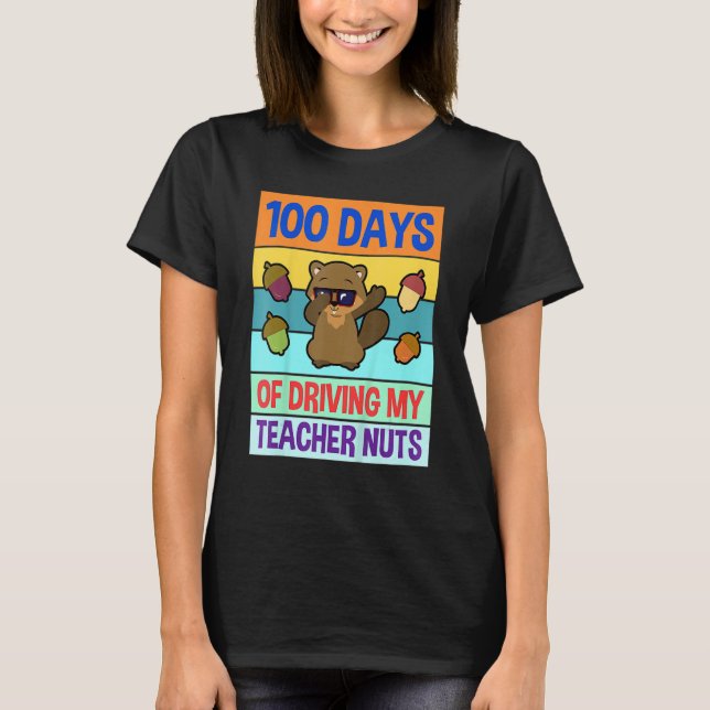Camiseta Retro 100 Days of Driving My Teacher Nuts Dabbing  (Frente)