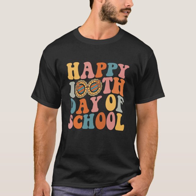Camiseta Retro 100 Days Of School Teacher Boys Girls 100th  (Frente)