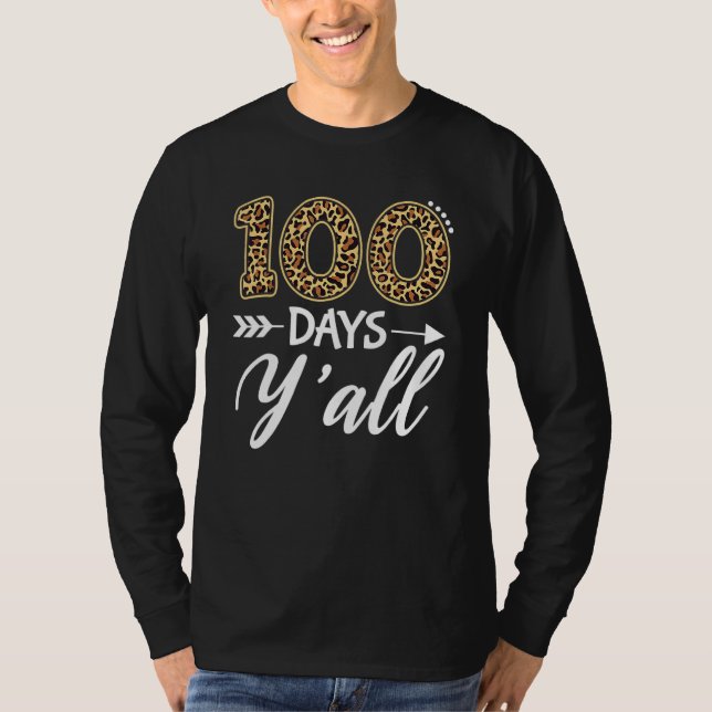 Camiseta Retro 100 Days Y'all Teacher Or Student 100th Day  (Frente)