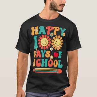 Camiseta Retro 100 Dias De Escola Professor Meninos Meninas