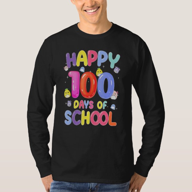 Camiseta Retro 100th Day Of School Teachers Kids Child Happ (Frente)